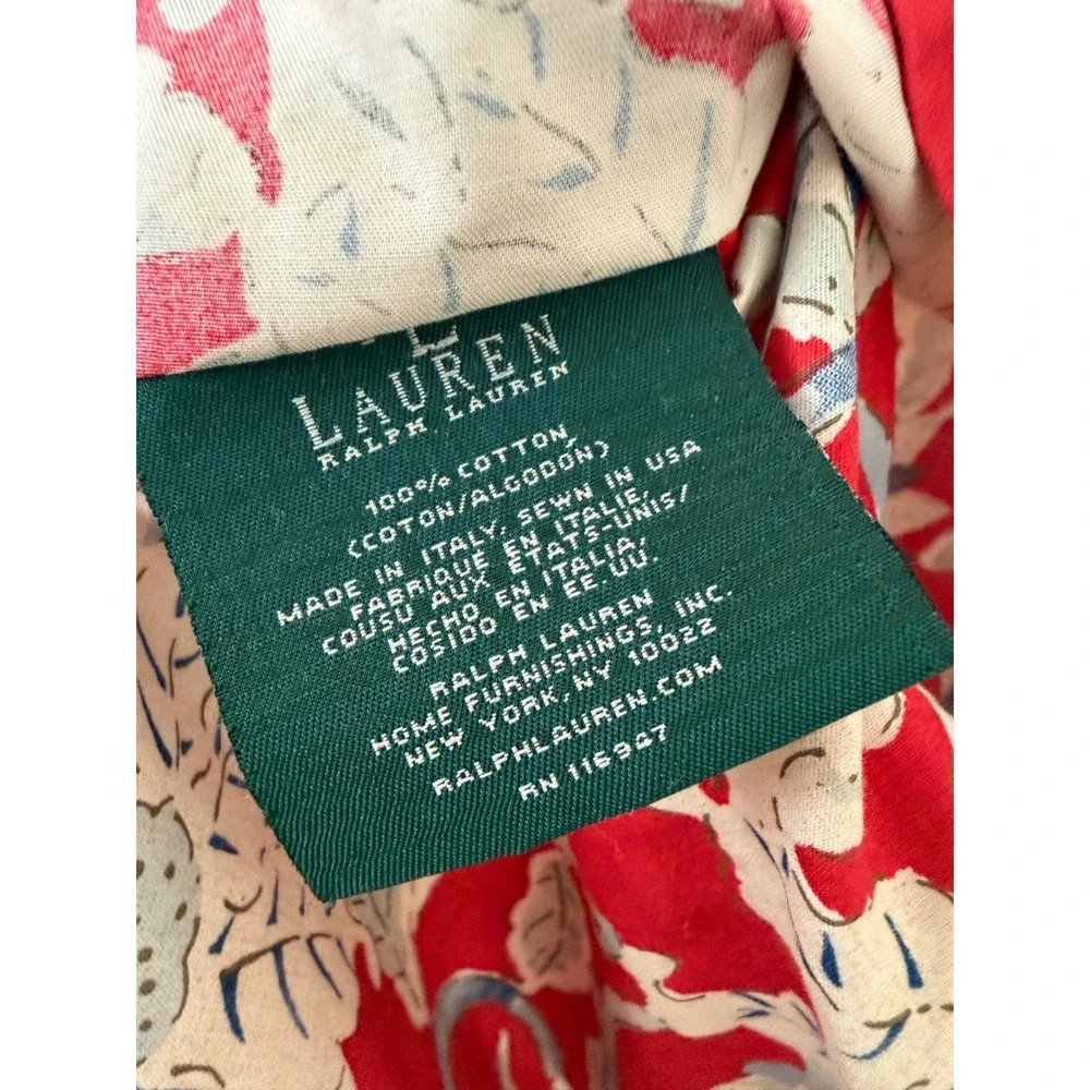 VTG Ralph Lauren Cote d'Azur King Sham Red Blue Sunflower Country Floral 37